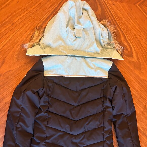 Girls 12-14 Y Roxy Teal and Black Ski Jacket - Picture 7 of 8